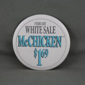 1980s Mc Donald's Staff Pin - - February Sale - McChicken- Only 1.39 !!!